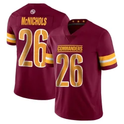 Washington Commanders Men's Limited Vapor Burgundy Jersey (26 Jeremy McNichols)