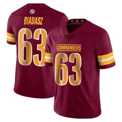 Washington Commanders Men's Limited Vapor Burgundy Jersey (63 Tyler Biadasz)