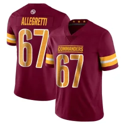 Washington Commanders Men's Limited Vapor Burgundy Jersey (67 Nick Allegretti)