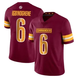 Washington Commanders Men's Limited Vapor Burgundy Jersey (6 Noah Igbinoghene)