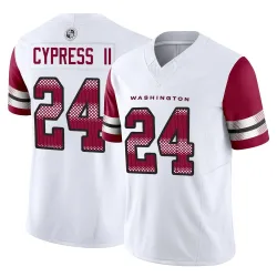 Washington Commanders Men's Limited White Vapor F.U.S.E. Jersey (24 Fentrell Cypress II)