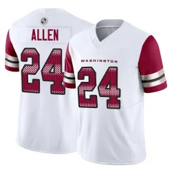 Washington Commanders Men's Limited White Vapor F.U.S.E. Jersey (24 Kazmeir Allen)