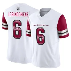 Washington Commanders Men's Limited White Vapor F.U.S.E. Jersey (6 Noah Igbinoghene)