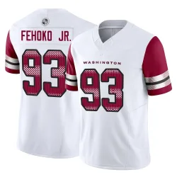 Washington Commanders Men's Limited White Vapor F.U.S.E. Jersey (93 Viliami Fehoko Jr.)