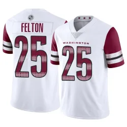 Washington Commanders Men's Limited White Vapor Jersey (25 Demetric Felton)