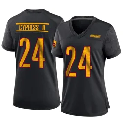 Washington Commanders Women's Game Black Alternate Jersey (24 Fentrell Cypress II)