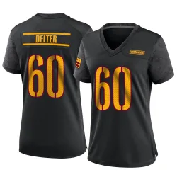Washington Commanders Women's Game Black Alternate Jersey (60 Michael Deiter)
