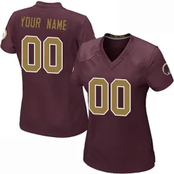Washington Commanders Women's Game Burgundy Alternate Jersey (00 Custom)