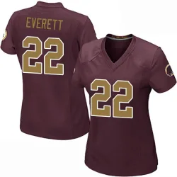 Washington Commanders Women's Game Burgundy Alternate Jersey (22 Deshazor Everett)