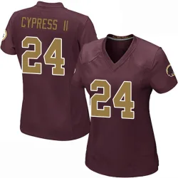 Washington Commanders Women's Game Burgundy Alternate Jersey (24 Fentrell Cypress II)
