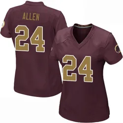 Washington Commanders Women's Game Burgundy Alternate Jersey (24 Kazmeir Allen)