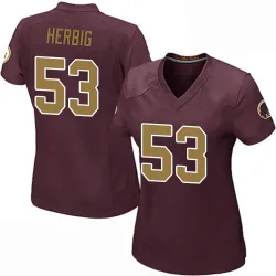 Washington Commanders Women's Game Burgundy Alternate Jersey (53 Nate Herbig)
