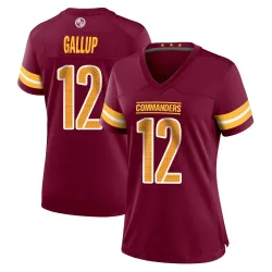 Washington Commanders Women's Game Burgundy Jersey (12 Michael Gallup)