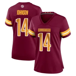 Washington Commanders Women's Game Burgundy Jersey (14 Josh Johnson)