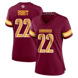 Washington Commanders Women's Game Burgundy Jersey (22 Deshazor Everett)