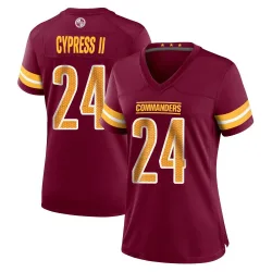 Washington Commanders Women's Game Burgundy Jersey (24 Fentrell Cypress II)