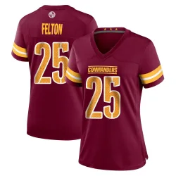 Washington Commanders Women's Game Burgundy Jersey (25 Demetric Felton)