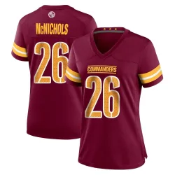 Washington Commanders Women's Game Burgundy Jersey (26 Jeremy McNichols)