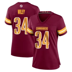 Washington Commanders Women's Game Burgundy Jersey (34 Michael Wiley)