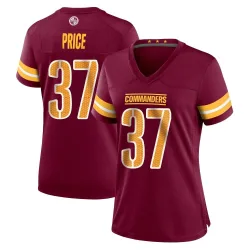 Washington Commanders Women's Game Burgundy Jersey (37 Bobby Price)