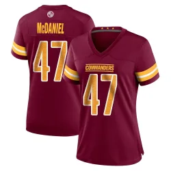 Washington Commanders Women's Game Burgundy Jersey (47 Robert McDaniel)