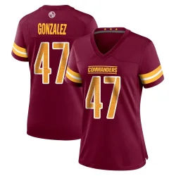 Washington Commanders Women's Game Burgundy Jersey (47 Zane Gonzalez)
