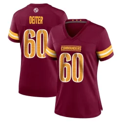 Washington Commanders Women's Game Burgundy Jersey (60 Michael Deiter)