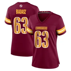 Washington Commanders Women's Game Burgundy Jersey (63 Tyler Biadasz)