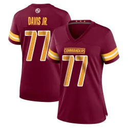 Washington Commanders Women's Game Burgundy Jersey (77 Carl Davis Jr.)