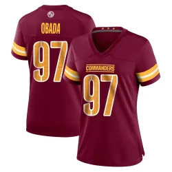 Washington Commanders Women's Game Burgundy Jersey (97 Efe Obada)