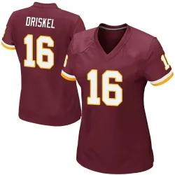 Washington Commanders Women's Game Burgundy Team Color Jersey (16 Jeff Driskel)