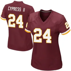 Washington Commanders Women's Game Burgundy Team Color Jersey (24 Fentrell Cypress II)