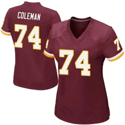 Washington Commanders Women's Game Burgundy Team Color Jersey (74 Brandon Coleman)