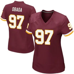 Washington Commanders Women's Game Burgundy Team Color Jersey (97 Efe Obada)