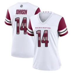 Washington Commanders Women's Game White Jersey (14 Josh Johnson)