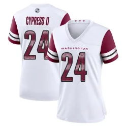 Washington Commanders Women's Game White Jersey (24 Fentrell Cypress II)