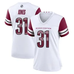 Washington Commanders Women's Game White Jersey (31 Jonathan Jones)