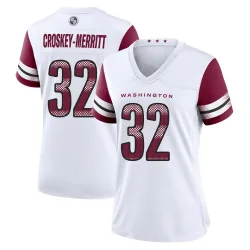 Washington Commanders Women's Game White Jersey (32 Jacory Croskey-Merritt)