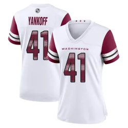 Washington Commanders Women's Game White Jersey (41 Colson Yankoff)