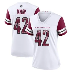 Washington Commanders Women's Game White Jersey (42 Charley Taylor)