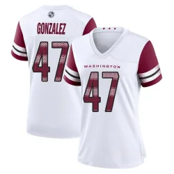 Washington Commanders Women's Game White Jersey (47 Zane Gonzalez)