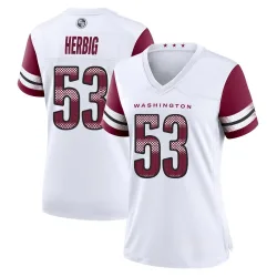 Washington Commanders Women's Game White Jersey (53 Nate Herbig)