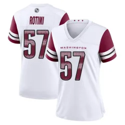Washington Commanders Women's Game White Jersey (57 Bunmi Rotimi)