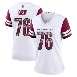 Washington Commanders Women's Game White Jersey (76 Sam Cosmi)
