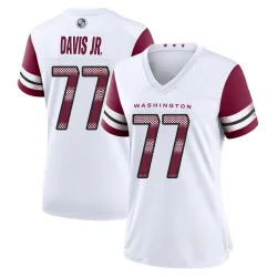 Washington Commanders Women's Game White Jersey (77 Carl Davis Jr.)