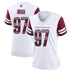 Washington Commanders Women's Game White Jersey (97 Efe Obada)