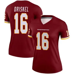 Washington Commanders Women's Legend Burgundy Jersey (16 Jeff Driskel)