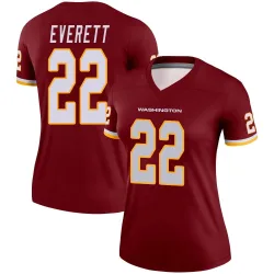 Washington Commanders Women's Legend Burgundy Jersey (22 Deshazor Everett)