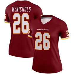 Washington Commanders Women's Legend Burgundy Jersey (26 Jeremy McNichols)