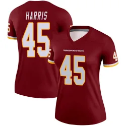 Washington Commanders Women's Legend Burgundy Jersey (45 De'Jon Harris)
